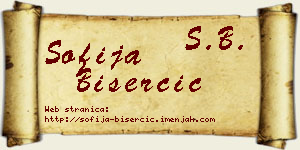 Sofija Biserčić vizit kartica